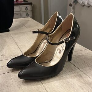 Poetic Licence Black Leather Heels